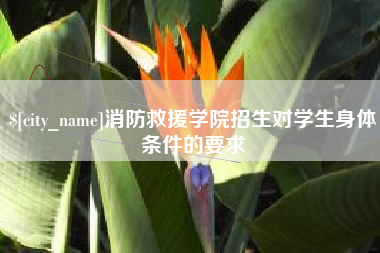 克孜勒苏消防救援学院招生对学生身体条件的要求