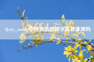 克孜勒苏中国消防救援学院要体测吗