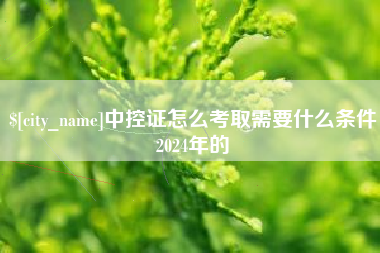 克孜勒苏中控证怎么考取需要什么条件2024年的