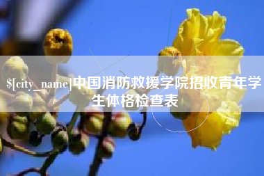 克孜勒苏中国消防救援学院招收青年学生体格检查表